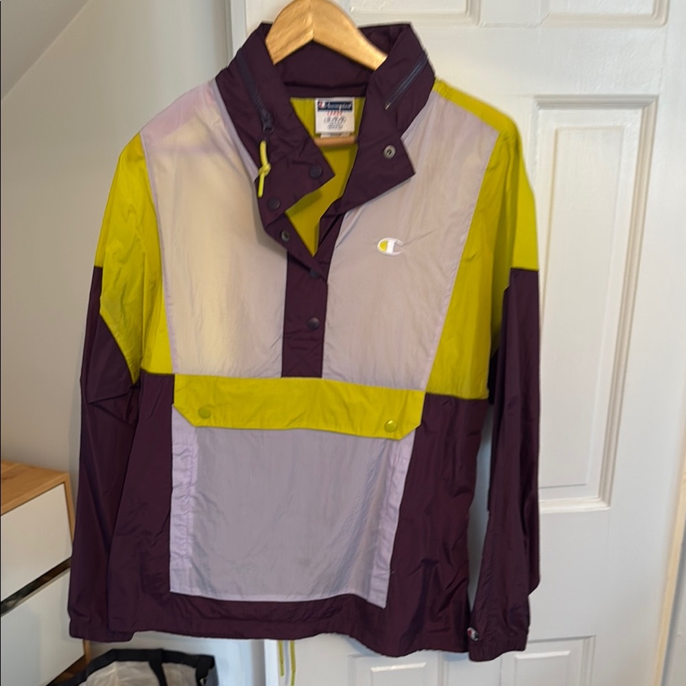 Champion Colorblock Jacket - Purple, Yellow, Gray